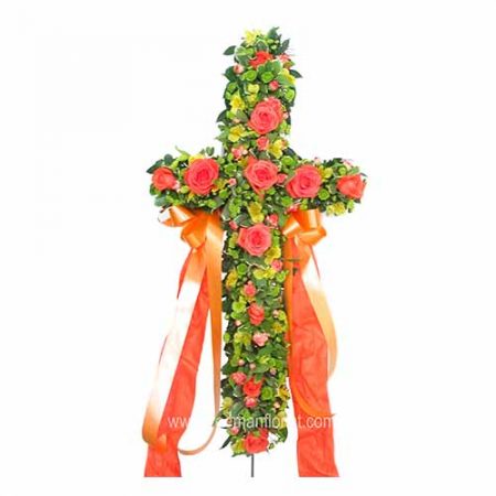 In Memorium Standing Floral Cross (WCO 06)
